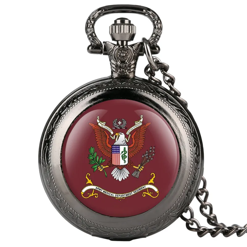

Mens Pocket Watch Clock Eagle Red Pattern Pocket Watch Arabic Digital Quartz Pocket Watch Analog Pendant Gift for Pocket Watch
