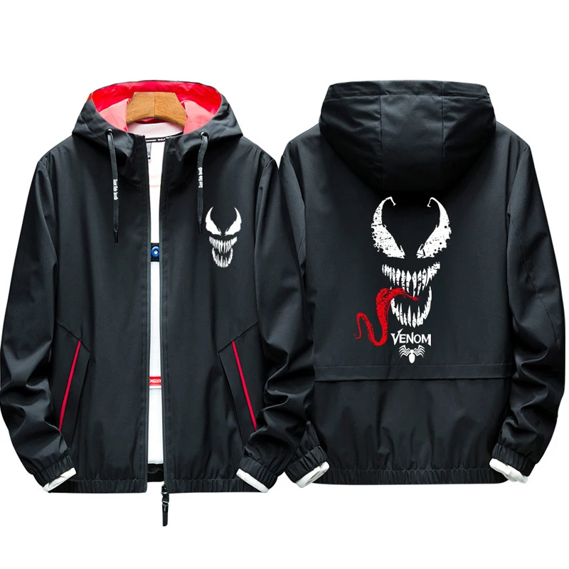 

Casual Jacket Men Fashion Dragon Ball Goku Men Jacket Coat Pocket Venom Bomber Black Gray Male Jackets walker Chaqueta Hombre