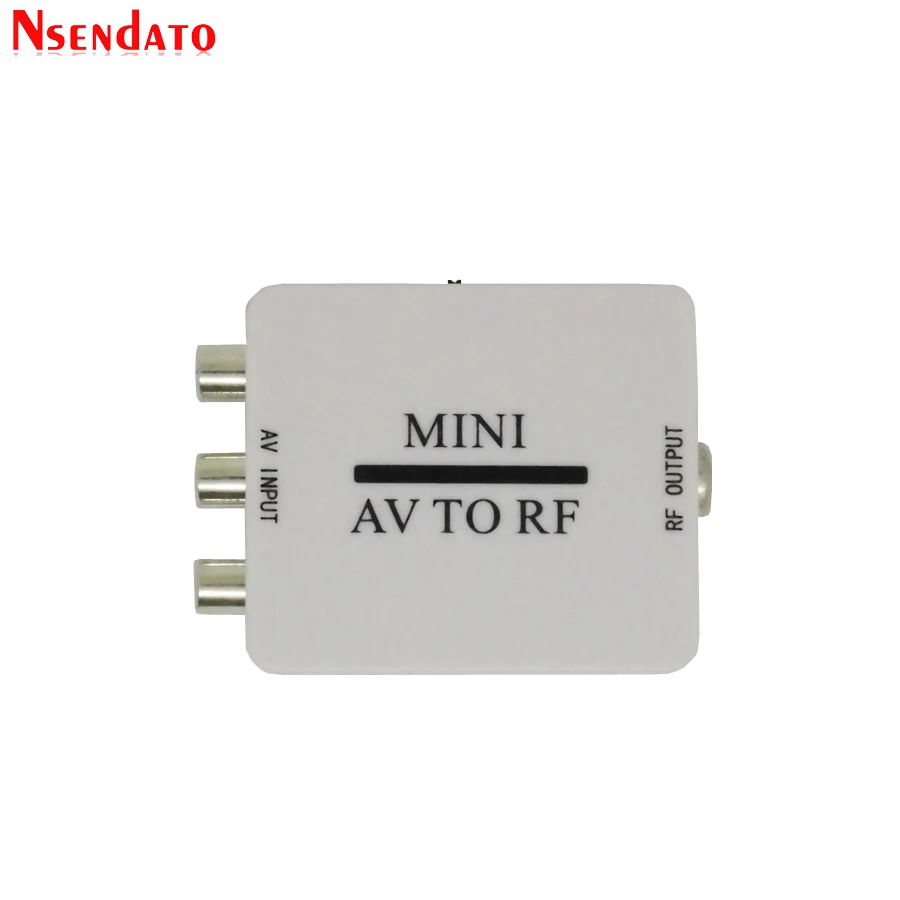 

Mini RCA AV CVSB to RF HD Video Audio Converter Box Support 67.25Mhz 61.25Mhz AV Input To RF Output TV Signal Switcher Adapter
