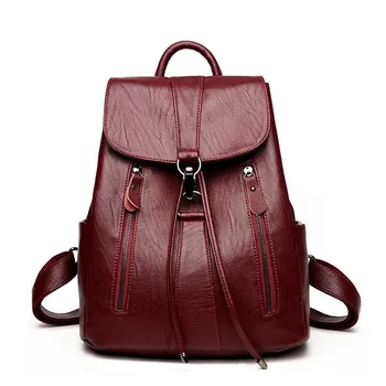 

Genuine Leather Backpack Women Fashion Feminine Backpack Soft Ladies Backpacks School Bags for Teenager Girls