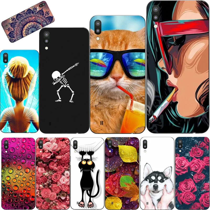 

Cool Case For Samsung Galaxy M10 Case 6.22" Soft Silicone TPU Phone Case For Samsung M10 Case Para M 10 M105F Coque Funda Floral