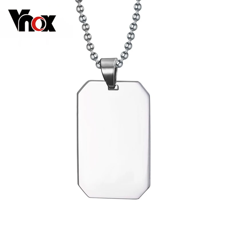 

Vnox 316L Stainless Steel Dog Tag Necklace Pendant Bank 24" Chain