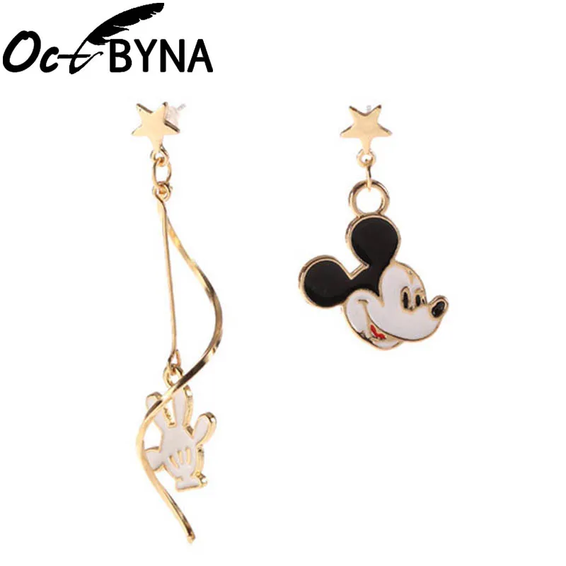 

Octbyna Cartoon Anime Style Mickey Minnie Gold Color Brand Earring For Women&Girls Stud Earrings Jewelry Dropshipping