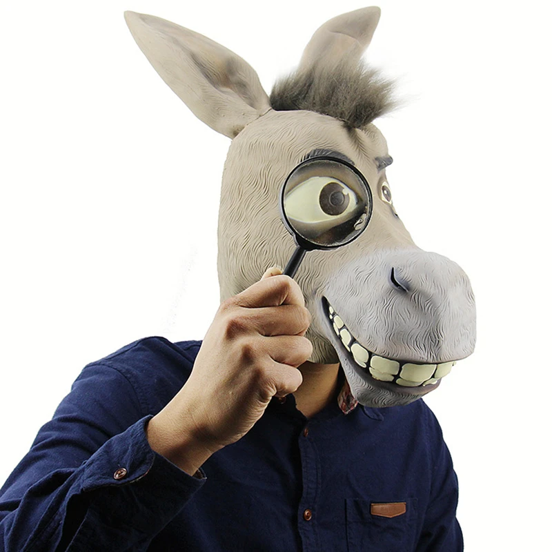 

Funny Donkey Mask Costume Cosplay Movie Shrek Character Donkey Mask Halloween Costume For Adult Props