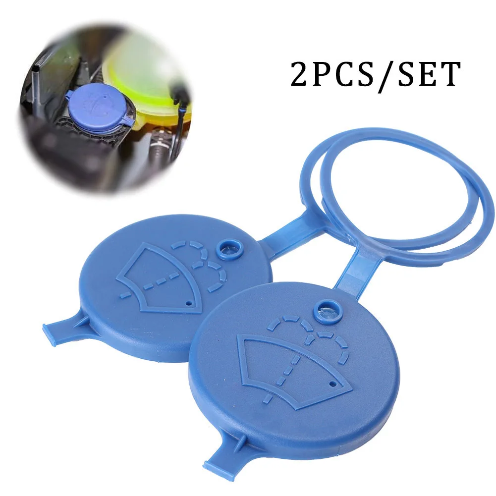 

Car Windshield Wiper Washer Fluid Reservoir Tank Bottle Pot Cap Lid Cover For Peugeot / Citroen Pair Blue 2PCS
