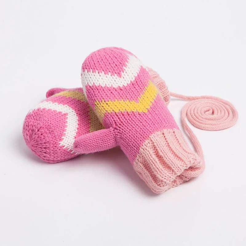 

Kocotree Girls Boys Kids Stripe Warmer New Autumn Fashion Glove Warm Winter Children Stretchy Mittens Knitted Full Finger Gloves