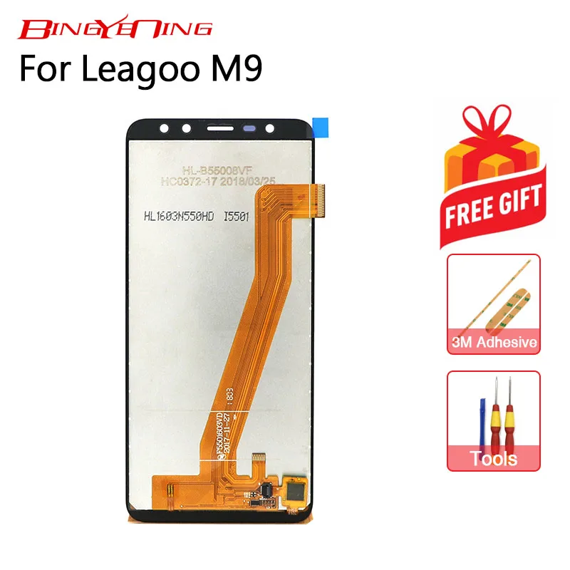 

BingYeNing New Original For Leagoo M9 Touch Screen+ LCD Display Assembly Replacement .Android 7.0 MT6580A Phone