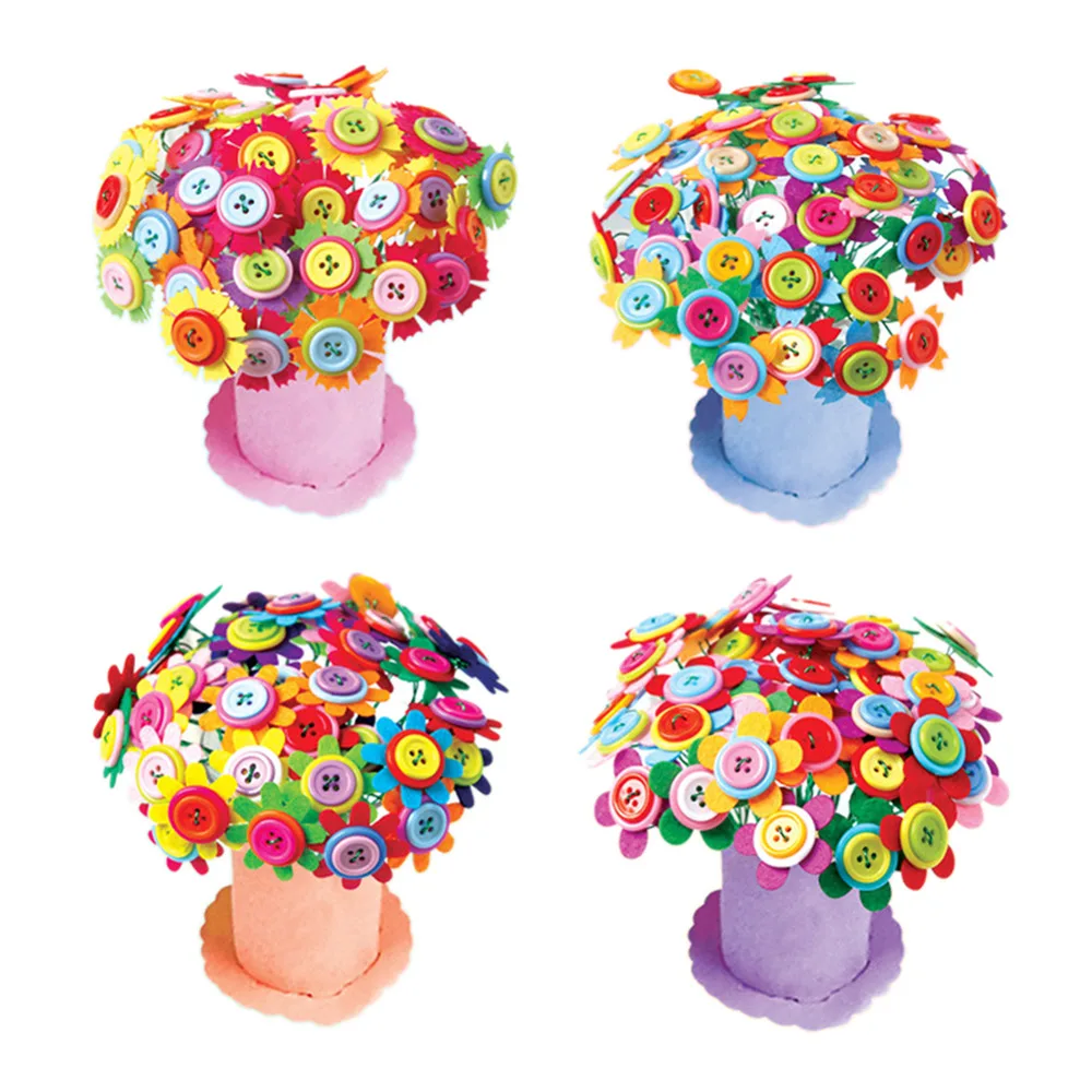 

40pcs DIY Handmade Buttons Bouquets flower Children craft Gift Item