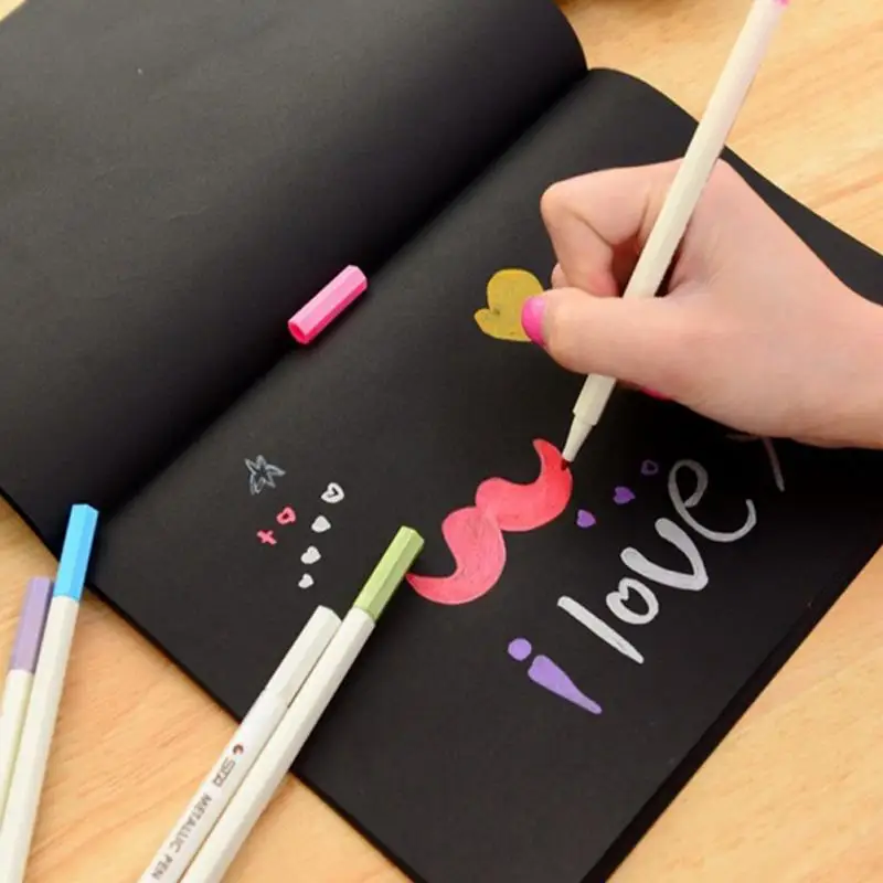 

Graffiti Soft Cover Black Paper Sketch Book Notebook Office School drawing Book