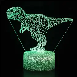 3D динозавр дизайн ночник USB ночник с сенсорным управлением многоцветный освещение Дети Рождественский подарок домашний декор