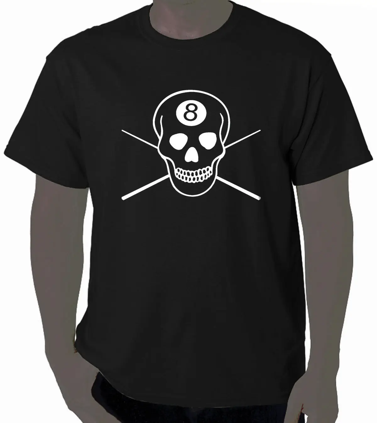

Art T-Shirt 8 Ball Skull Pool Billiards 100% Cotton Brand New T Shirts High Quality Casual Printing Tee Men Cool Tees Tops
