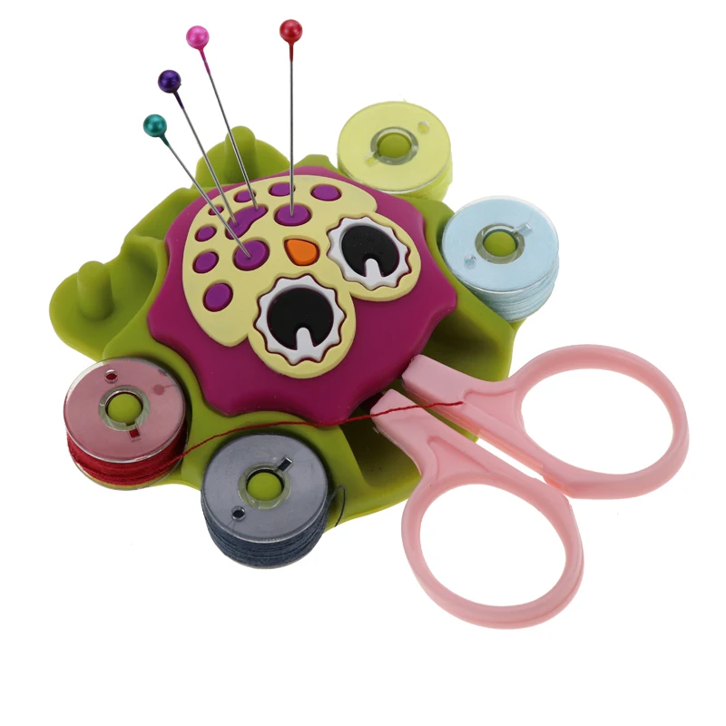 

Rubber needle insert scissors storage with suction cup Owl needle insert bobbin scissors storage box