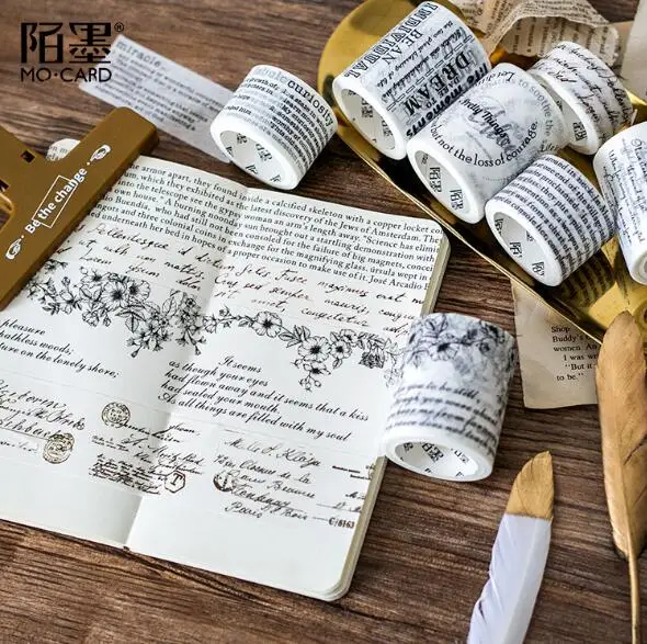 

English Rumors Beautiful Cute w33 Masking Stikcer Creative Adhesive Decoration Series Washi Tape Set