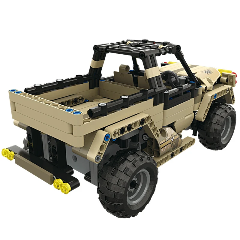 495 pcs RC Military pickup truck 2.4G Remote Control Car DIY Assemble robot car Building Block Smart Modular Toys Car gift