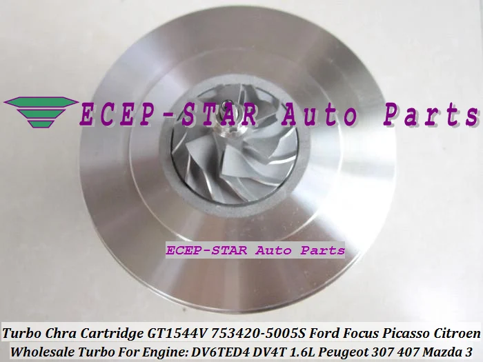 TURBO CHRA Cartridge GT1544V 753420-5005S Turbocharger for FORD Focus Picasso CITROEN Peugeot 307 407 Mazda 3 DV6TED4 DV4T 1.6L (6)