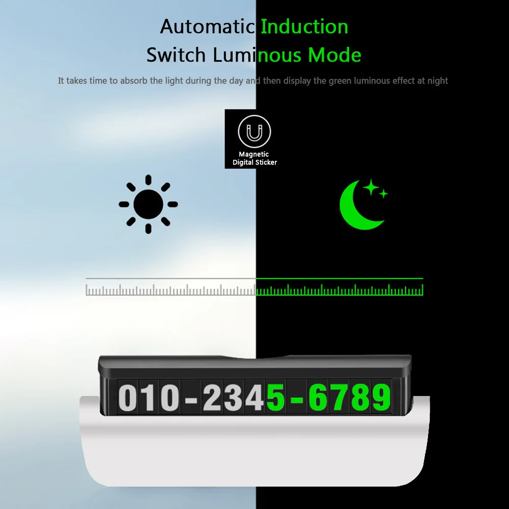 

Temporary Car Parking Card Mobile Phone Number Digital Plate Telephone Number Car Park Stop Automobile Accessories
