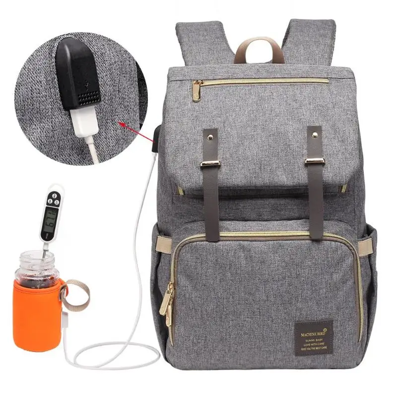 

USB Charging Diaper Bag Waterproof Maternity Nappy Bags Mummy Baby Bag for Baby Care Large Capacity Travel Backpacks for Dad