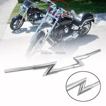 Серебряный утолщенный " Диаметр Lightning 85 см Расширенный Z/U-Bar тянущийся Руль Подходит для Harley Honda Kawasaki Универсальный
