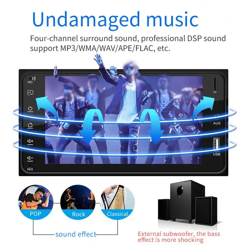 

7 Inch Touch Screen Car Auto MP5 Player Bluetooth USB FM Car Radio For Toyota Corolla