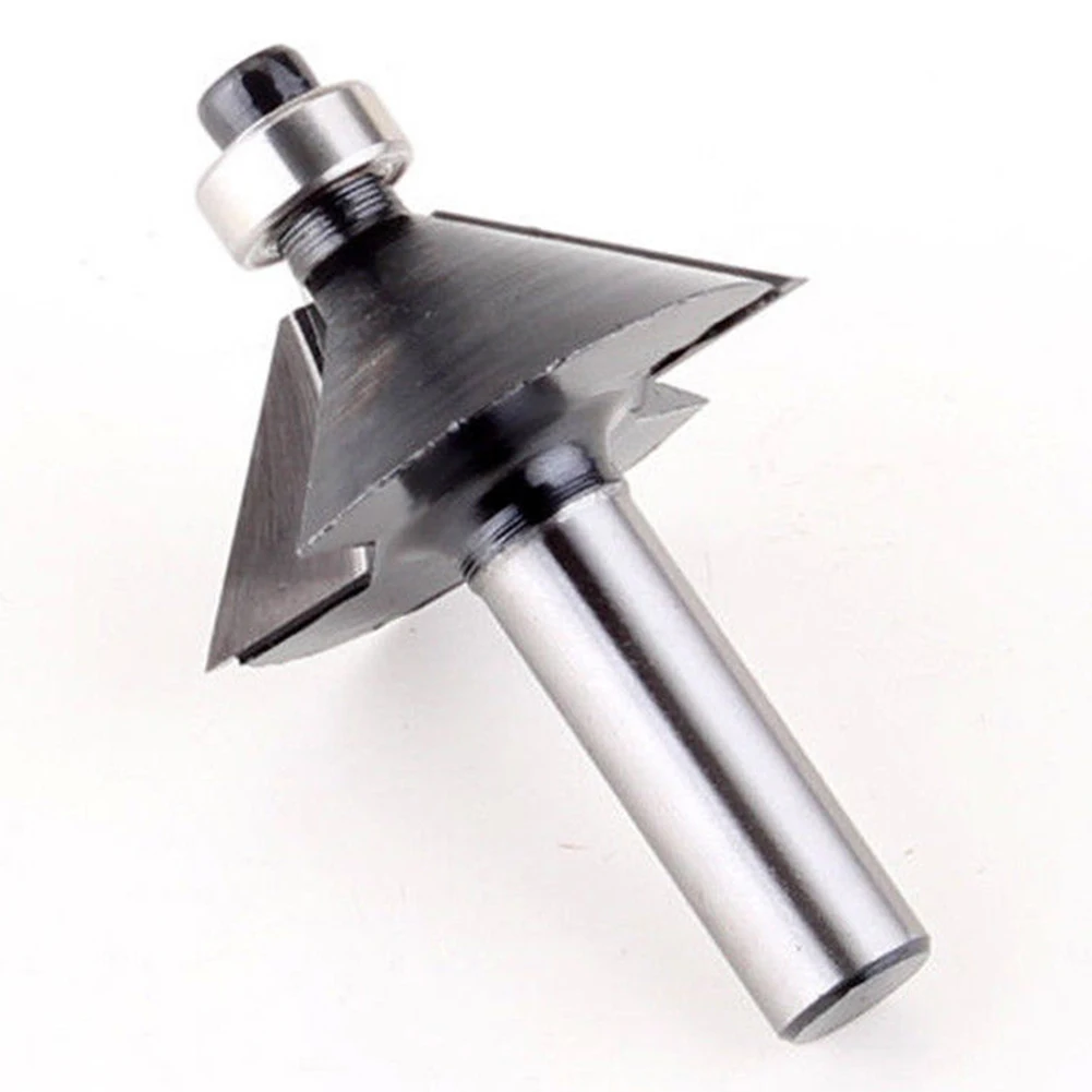 

45 Degree Bevel Router Bit Woodworker Wood Cutting Home Tool Milling Cutter Edging Cutter Black 8mm Shank Tenon Cemented Carbide