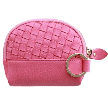 

coofit Classic Weaving Womens Wallet Mini Short Pattern Coin Purse Small Leather money bags for girls purse kids children