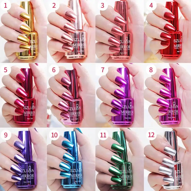 

Fashion Mirror Nail Polish Long-Lasting Metallic Lacquer Nail Polish Quick Drying Beauty Varnish Nail Art Gel Polish Decoration