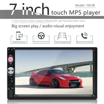 

7" 2DIN Car MP4 MP5 Player CD Support Bluetooth HD Hands-free FM TF/USB2.0/AUX Port Mirror Link Reverse Image Audio Video Player