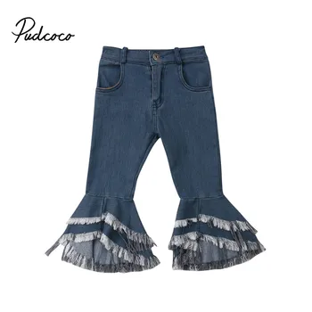 

Girls Pants 2019 New Fashion Girls Tassel Jeans Spring Summer Outerwear Baby Costume For Baby Girls Kids Flare Denim Pants