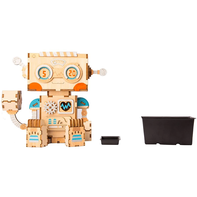 Robotime 3D Деревянный робот головоломка креативная коробка для хранения цветочных