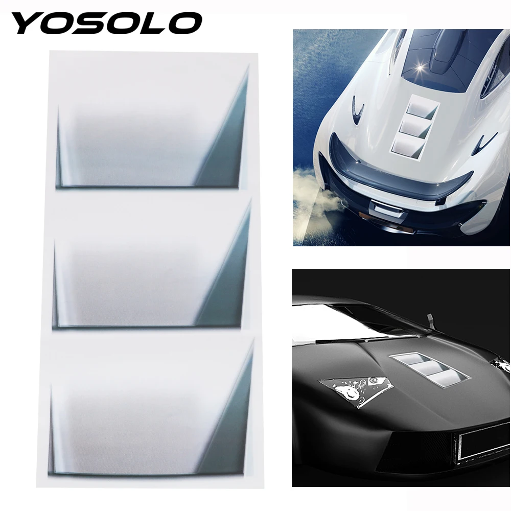 

YOSOLO Auto Hood Air Vents Outlet Car Refitting Sticker 3D Decorative Car Sticker Vinyl Auto Decoration Reflective Car-styling