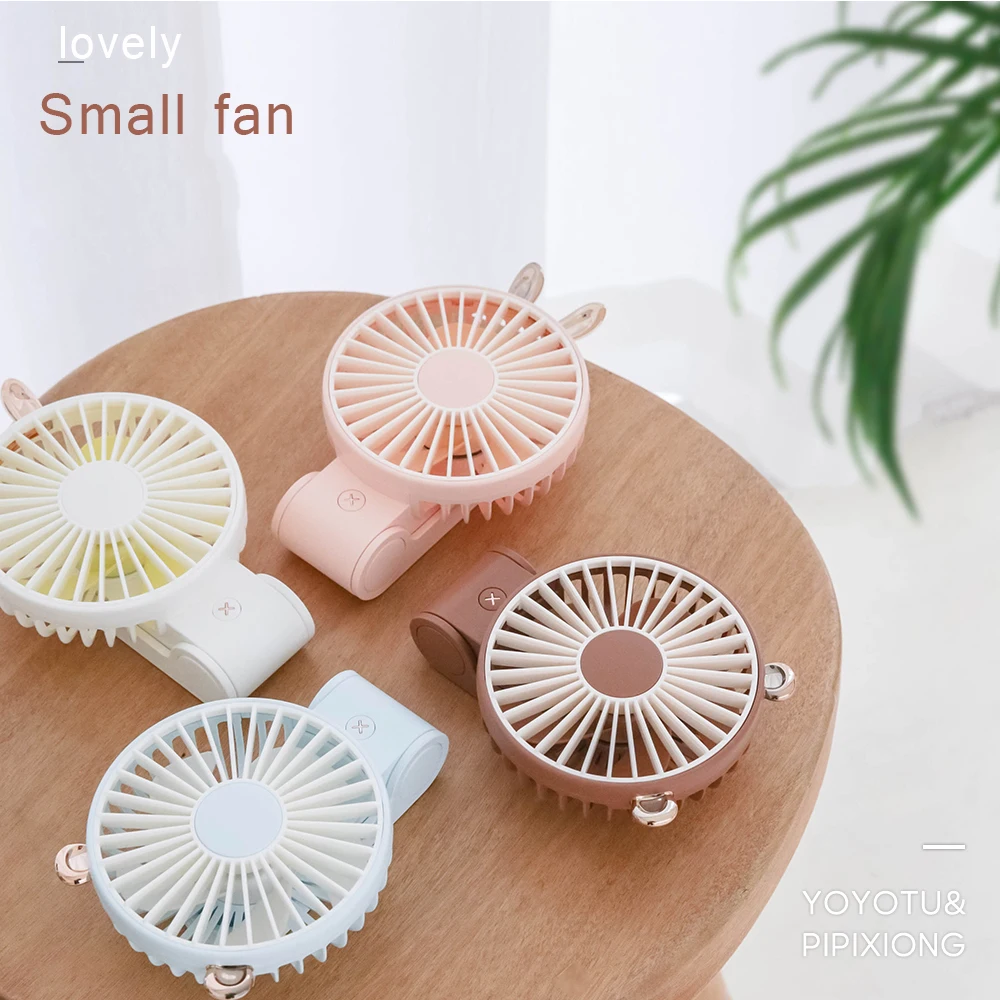 

Zaiwan Mini Fan 3-Speed Adjustable Portable Rabbit/Bear Hand Fans 3.7V for Home/Office Rechargeable Air Cooling Fan Dropshipping