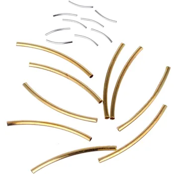 

Wholesale Golden Silvery Necklace For DIY Bracelet Jewelry Findings Tube Elbows Connectors 50Pcs 20/25/30/35mm