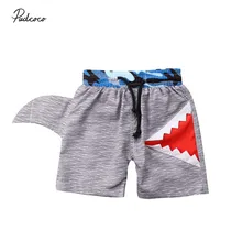 Брендовые плавки для новорожденных мальчиков, Шорты для плавания с 3D акулой, эластичный пояс, свободные серые шорты, От 0 до 7 лет