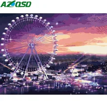Картина azqsd по номерам, Картина на холсте, сделай сам, масляная краска, колесо обозрения, игровая площадка, пейзаж, ручная краска, ed, современная, K057