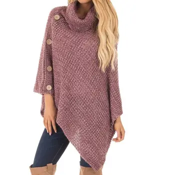 

Sweaters 2018 New Brand Womens Long Sleeve Sweater Solid Button Casual Ladies Knit Jumper Pullover Tops