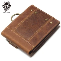 2021 Vintage Genuine Leather Men Wallets Removable Card ID Holders With Key Chain Short Bifold Male Organizer Walets Coin Bag 1