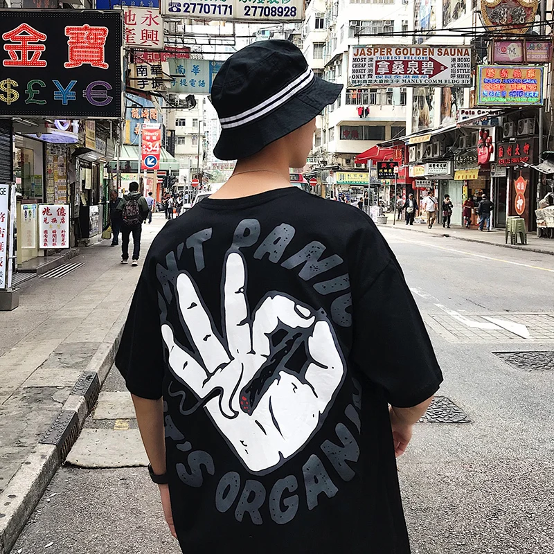 New Arrivals Cartoon Printing Round Neck Male Pure Cotton Short Sleeve T shirt men men's casual sweatshirt summer top