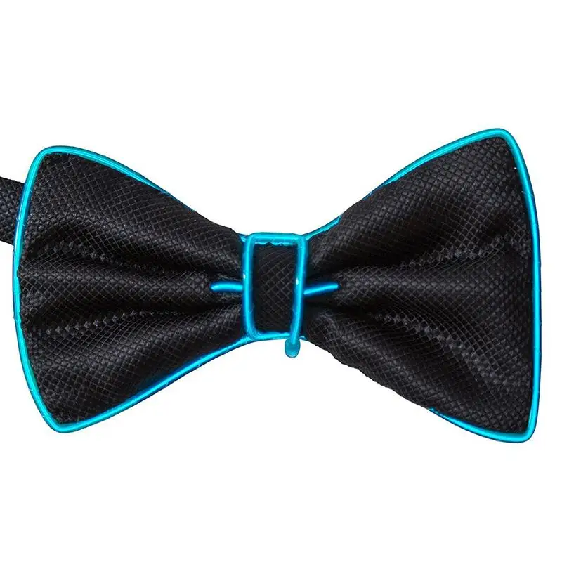 

New Design Fashion Light 10 Color Light Up LED Bow Tie Glowing EL Wire Bow Tie For DJ,bar,club And Evening Party Decoration
