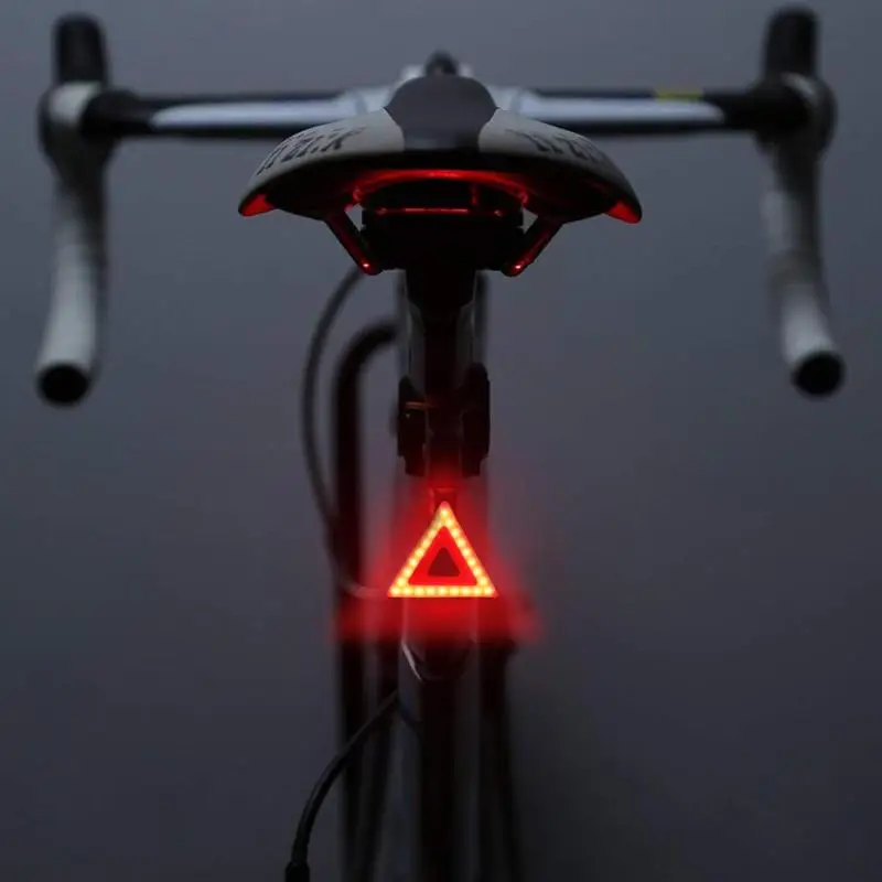 

Waterproof Bicycle Triangular Light USB Rechargeable LED Bike Taillight Safety Lamp Warning Night Riding Accessories
