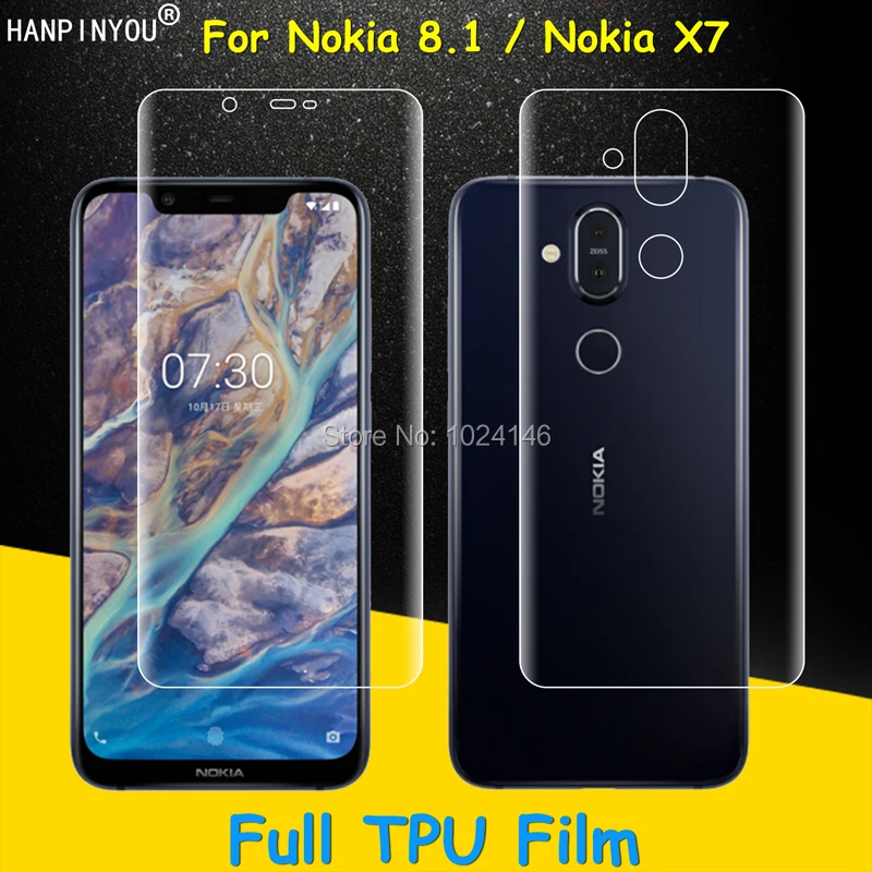 Защитная пленка из мягкого ТПУ для Nokia 8 1/Nokia X7 TA-1131 6 18 &quot(не закаленное стекло) |