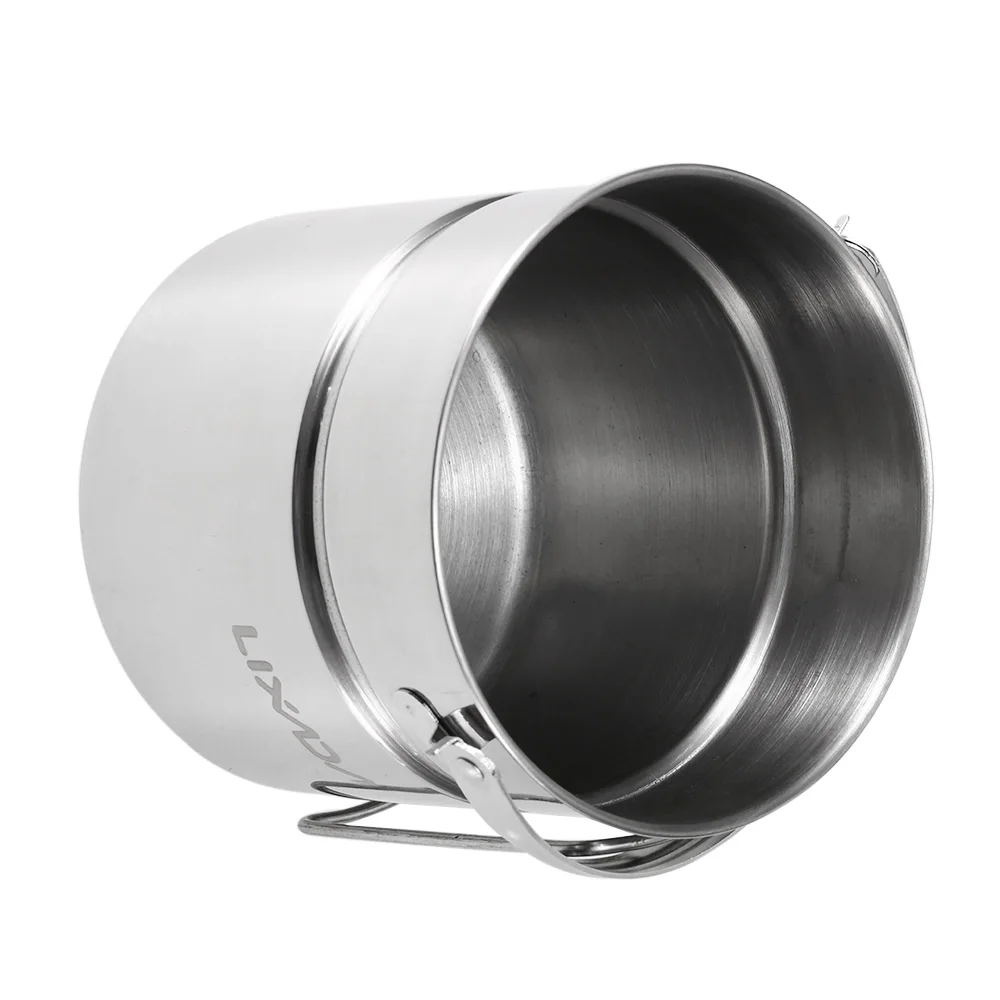Lixada de cocina de acero inoxidable conjunto vajilla olla fianza manejar Camping olla interna humeante plato mango plegable al aire libre olla