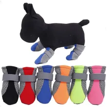 4pcs Breathable All Seasons Pet Dog Shoes Anti-slip Snow Pet Boots Paw Protector Reflective For Medium Large Dogs
