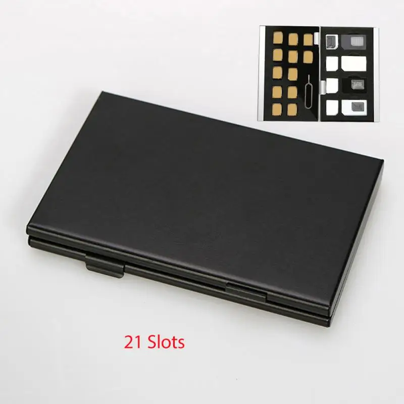 

SD Card Holder Aluminum Storage Box Case For SIM SD Memory Cards Holder Protector Easy Carry SD SDHC MMC Memory Card Cases