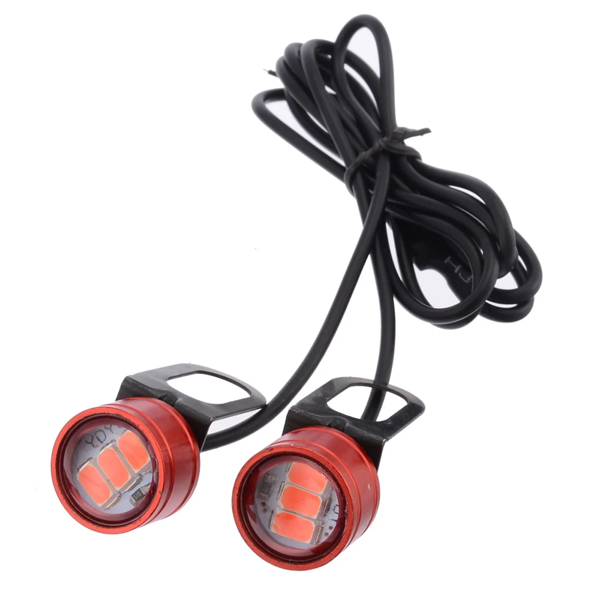 

Mayitr New 2PCS 3 SMD LED 10W 5630 Motorcycle Rearview Mirror Decorate LED Flash Strobe Light Flashing Lamp Red 12V