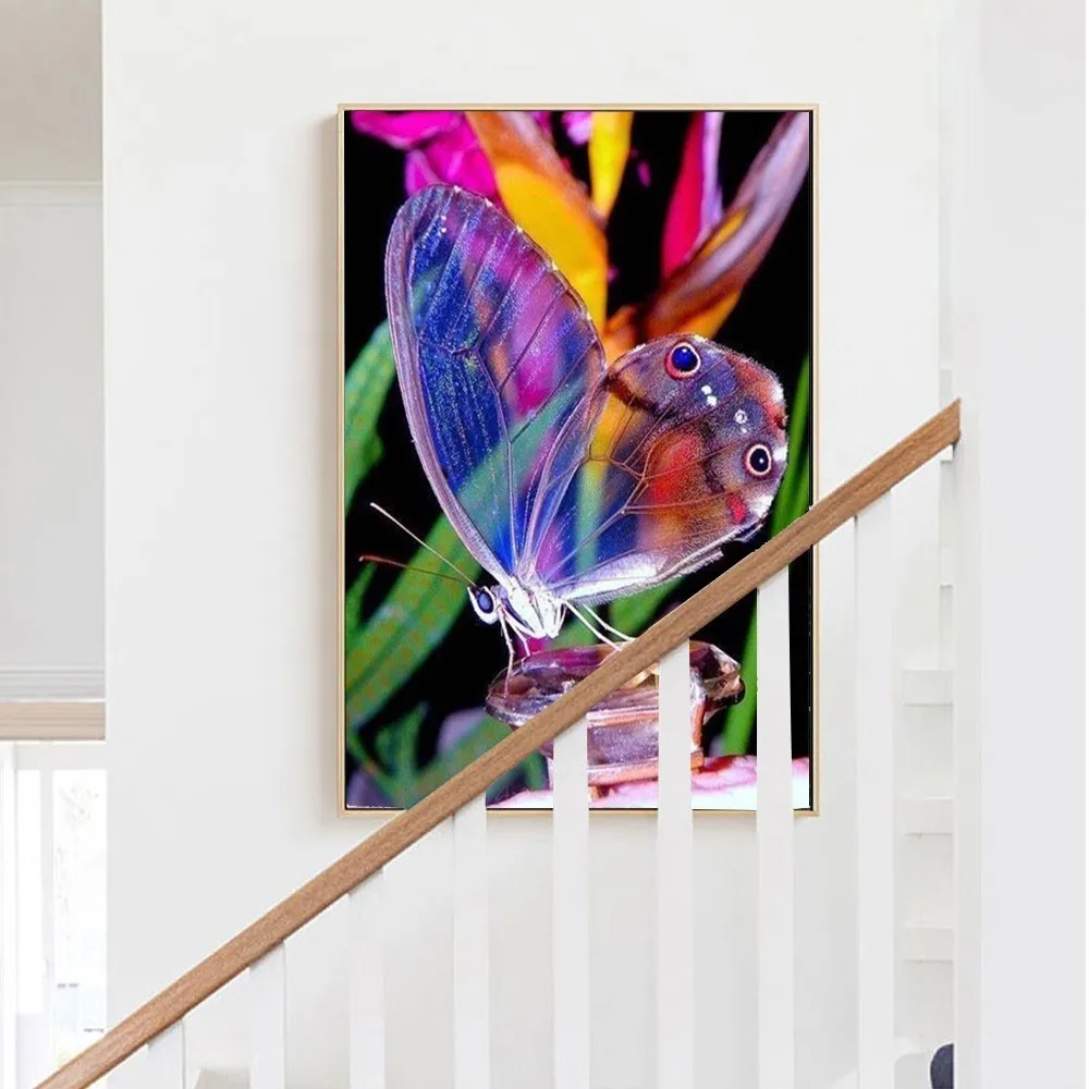 Full Square Diamond 5D DIY Diamond Painting /"Butterfly and Flower/" Embroider 5R8