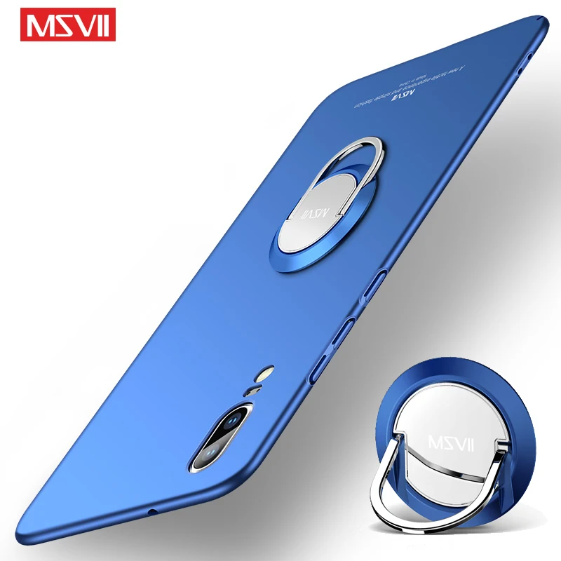 

Huawei P20 Pro Case MSVII Ring Slim Frosted Coque For Huawei P20 Lite Case Metal Holder P20 Pro Lite Cover For Huawei Nova 3E