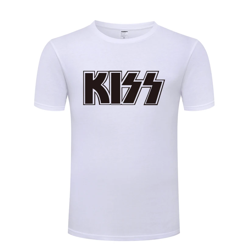 Мужская футболка в стиле хип-хоп Kiss Rock Band повседневная хлопковая с коротким