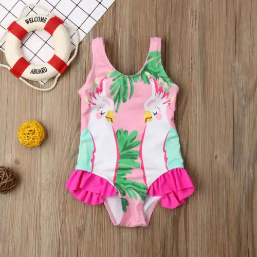 

Kids Baby Girls Parrots Bikini Swimwear Swimsuit Bathing Suit Swimming Costume Support wholesale