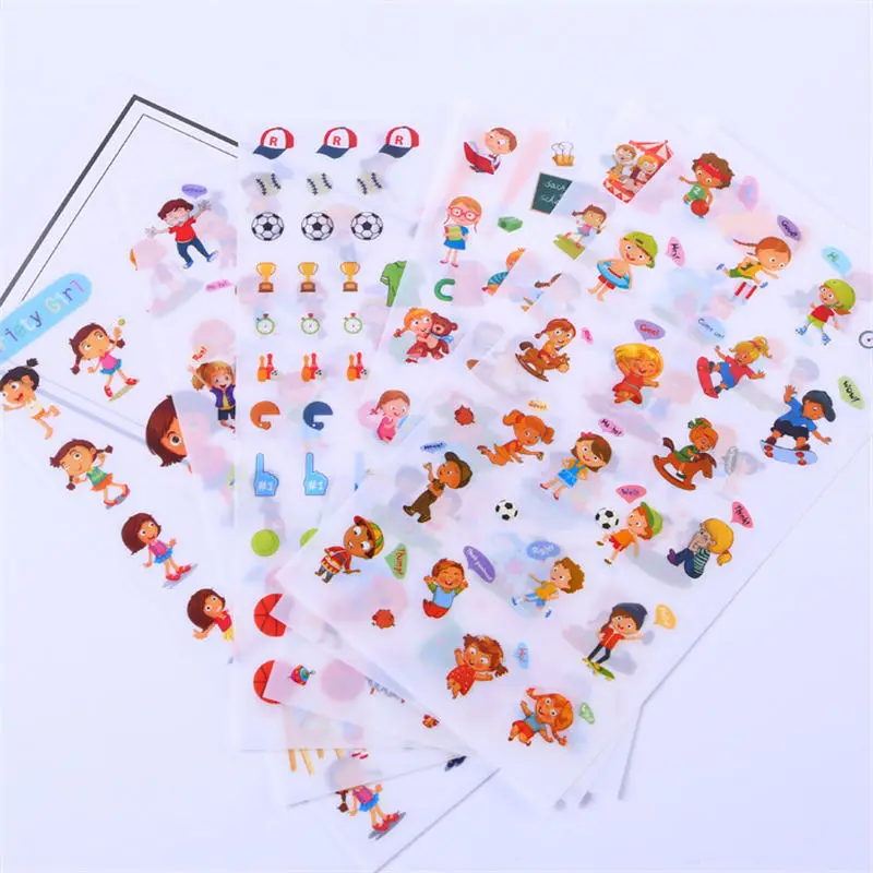 

6 PCs/Set PVC Stationery Sticker Photo Album Book Diary Scrapbook DIY Decoration Campus Childhood Stickers Gift Label 9*17.5cm