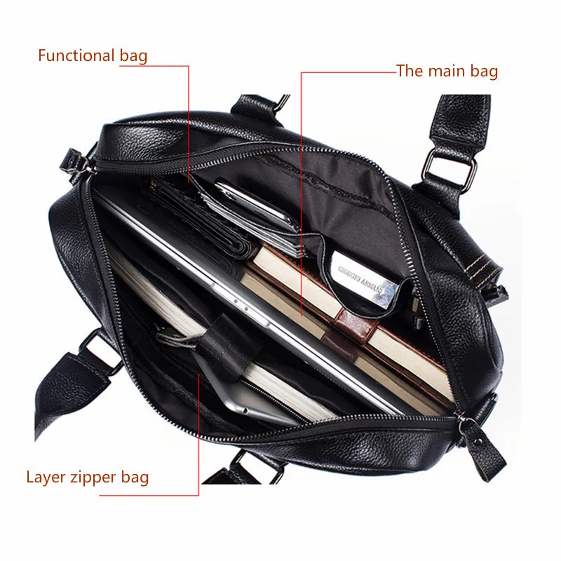 Fashion Briefcases Men Genuine Leather Bag Litchi Pattern A4 Folder Bag Soft Woman Shoulder Bags Handbag Men's Bags Brief Cases Fashion Briefcases Men Genuine Leather Bag Litchi Pattern A4 Folder Bag Soft Woman Shoulder Bags Handbag Men's Bags Brief Cases